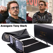 DPZ модные Мстители Tony Stark Flight 006 Стильные Солнцезащитные очки Мужские квадратные авиационные брендовые дизайнерские солнцезащитные очки Oculos De Sol UV400