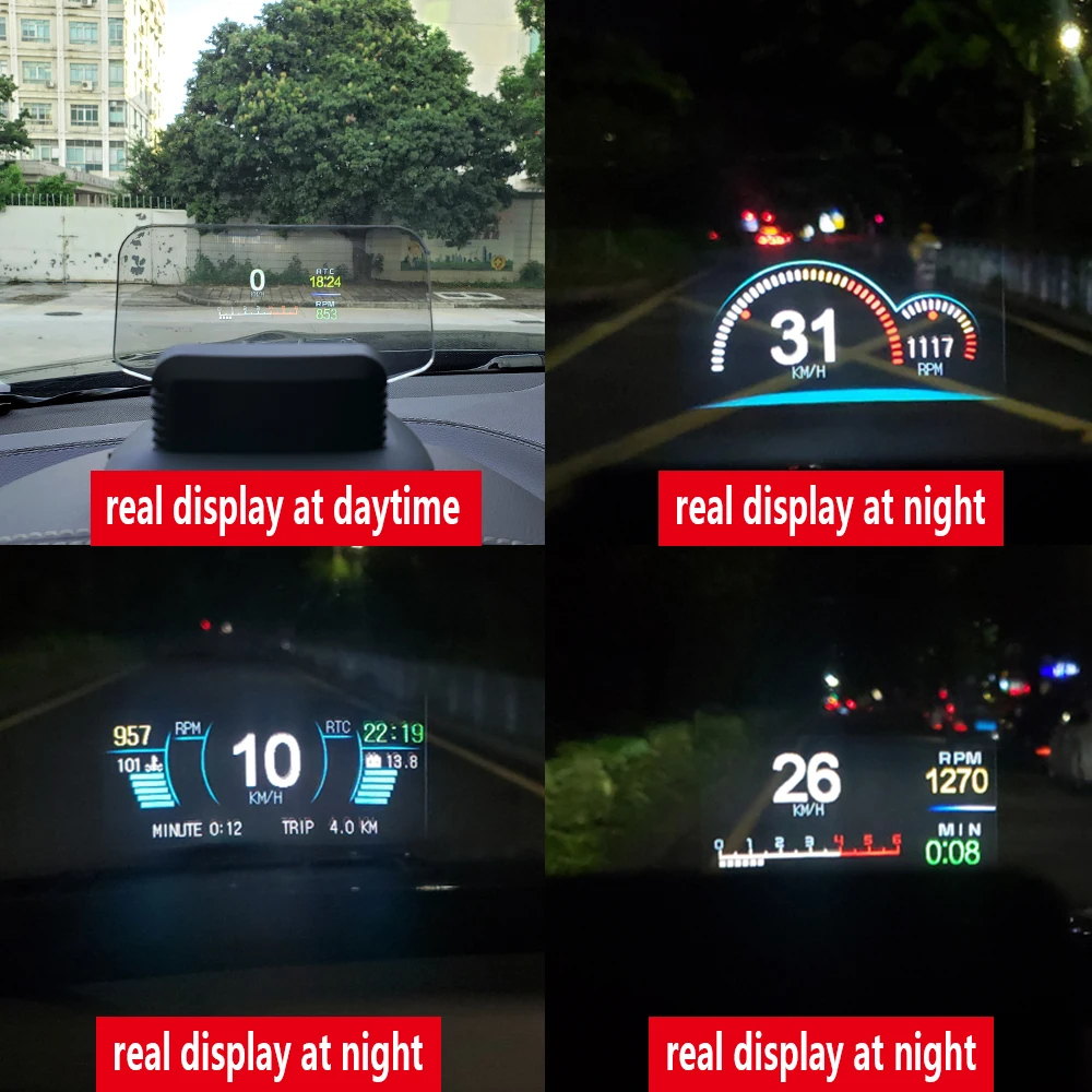 2020 Head Up Display OBDII Car HUD Electronics Display Diagnostic Tool Driving Computer HD Color Projector OBD2+GPS Dual Mode