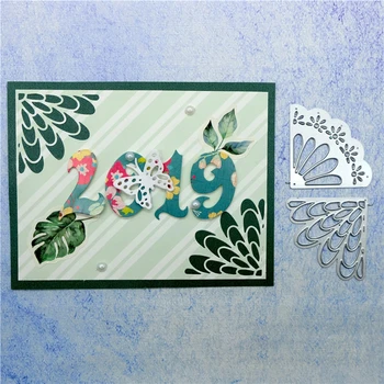 

Cutting Dies Making Scrapbook Greeting Card Peacock Feather Lace Corner Metal Cutting Dies Stencil Frame Embossing Template New