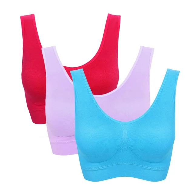 3PCS/lot Sports Bra Women's Intimates With Pads Plus Size Bras For Women  Active Brassiere Push Up Big Size Vest Wireless BH 5XL