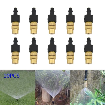 

10 Pcs Garden Irrigation Fitting Sprinklers Brass Spray Fog Nozzle Adjustable