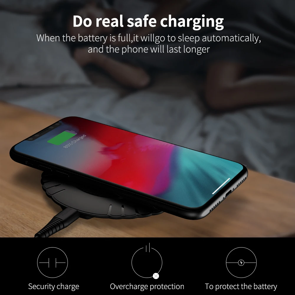  FLOVEME Qi Drahtlose Ladegerät 10W Schnelle Wireless Charging Pad Usb Handy-ladegerät Für iPhone 8 
