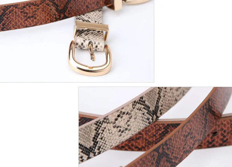 Trend new Ladies Belt snake pattern PU leather Pin buckel Belt Fashion simple jeans belt wind Women's Belt