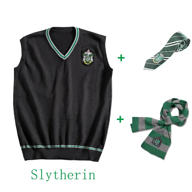 Костюмы из Поттера для косплея Гриффиндор Слизерин Ravenclaw Hufflepuff свитер с галстуком Хогвартс Униформа Поттер костюмы для косплея подарки
