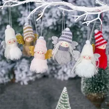 10 шт./партия, плюшевая кукла для девочек с милым ангелом, Рождественский кулон, висячий детский подарок на Рождество, дерево, украшения, оконный дисплей, Декор