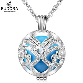 

Eudora 20mm Colorful Harmony Bola Ball Cage Pendant Crystal French Iris style Necklace fit DIY Chime Ball Jewelry For Women K356