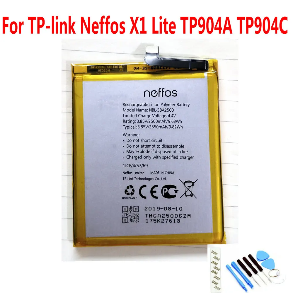 

NEW Original 2500mAh NBL-38A2500 Battery For TP-link Neffos X1 Lite TP904A TP904C Mobile phone
