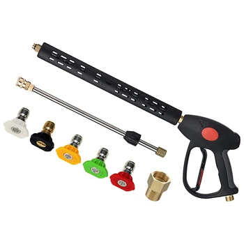 

Replacement Pressure Washer with Extension Wand, M22 15mm Or M22 14mm Fitting, 5 Nozzle Tips, 40 Inch, 4000 PSI