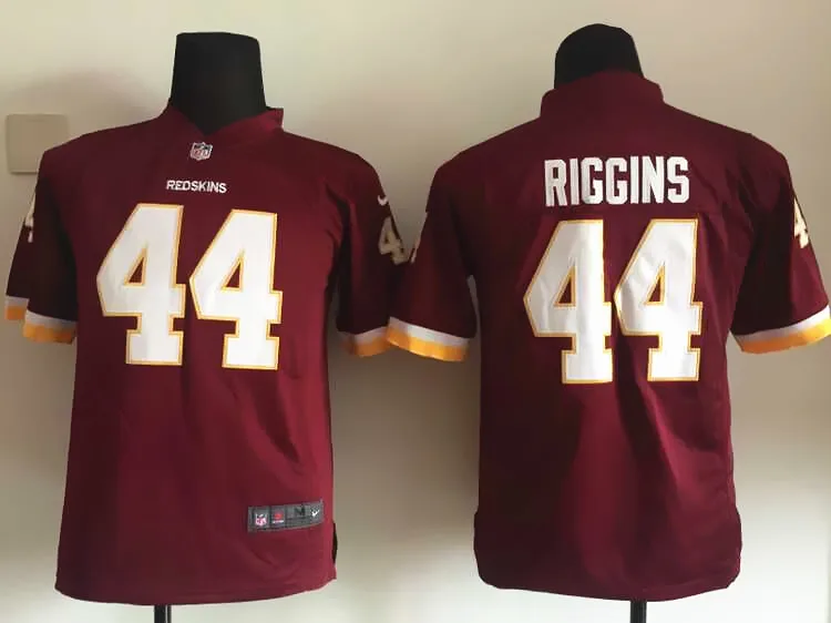 Синий Все сшитые Молодежные Детские Джерси#44 John Riggins 11 DeSean Jackson 91 Ryan Kerrigan - Цвет: Синий