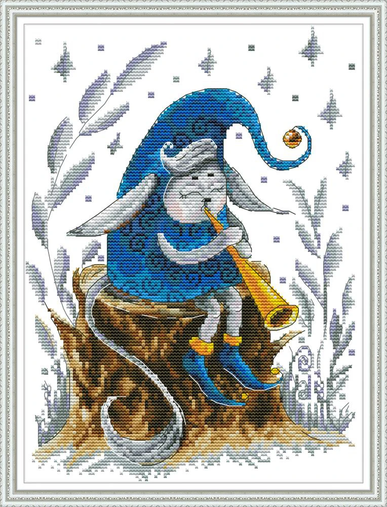 

Trumpeting sprites cross stitch kit aida 14ct 11ct count print canvas cross stitches needlework embroidery DIY handmade