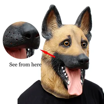 

Dog Head Latex Mask Full Face Adult Mask Breathable Halloween Masquerade Fancy Dress Party Cosplay Costume Lovely Animal Mask