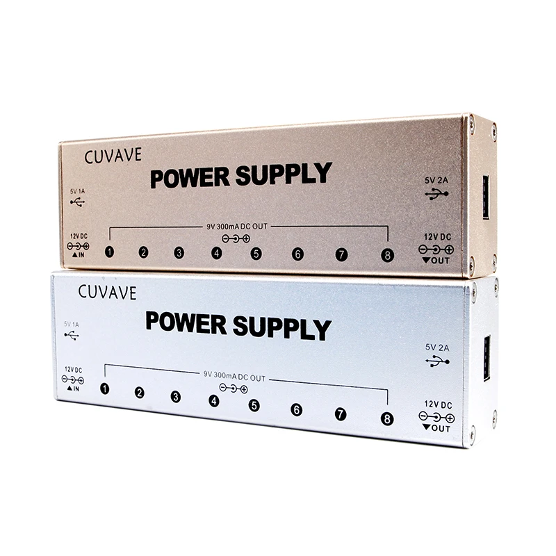 Электропитание для гитарных эффектов 9 изолированных выходов постоянного тока для 9 В/12 В гитарных эффектов компактный размер с адаптером питания 8 кабелей