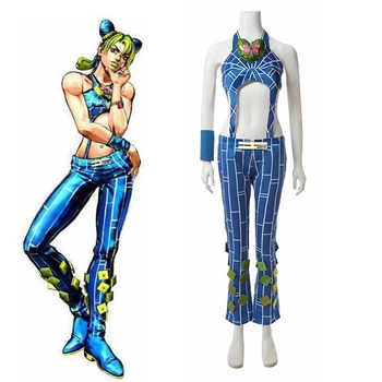 

Unisex Anime Cos JoJo's Bizarre Adventure JOJO Jolyne Cujoh Cosplay Costumes Suit Set Uniform Customized Size