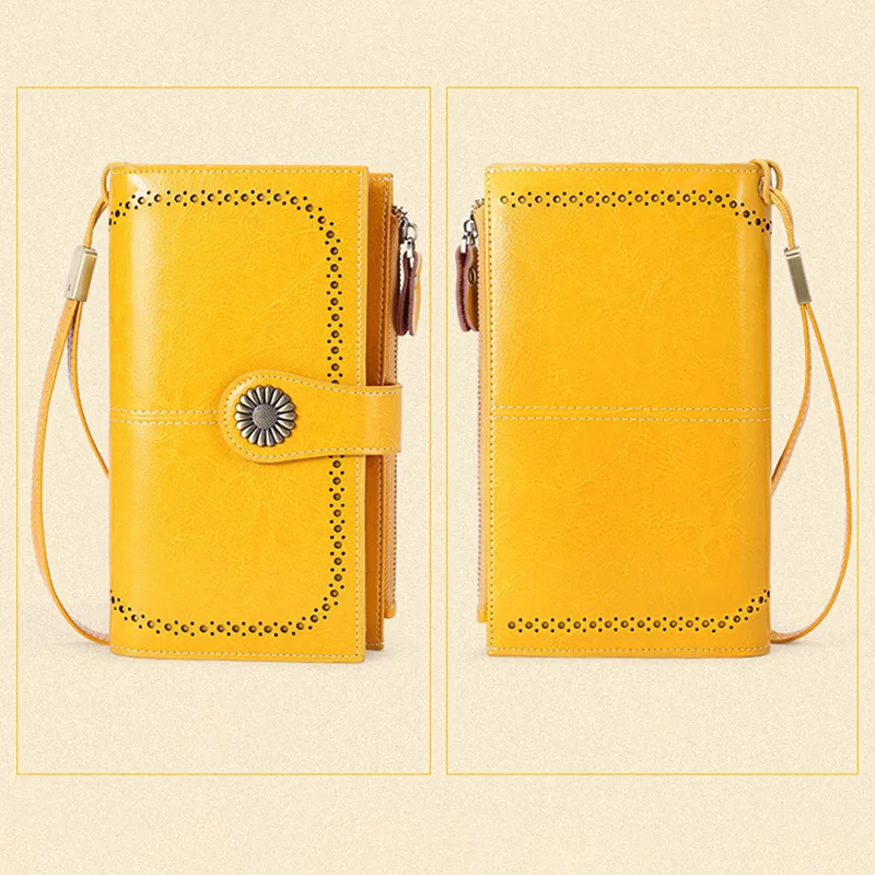 RFID женский кожаный Длинный кошелек на молнии многофункциональный большой емкости кошелек Лучшие продажи-WT