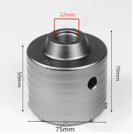 75mm SDS PLUS 30-160 мм электрическая пила для бетона, полый сердечник, сверло с хвостовиком 110-530 мм, цементный камень, стена, кондиционер, сплав - Цвет: 75mm