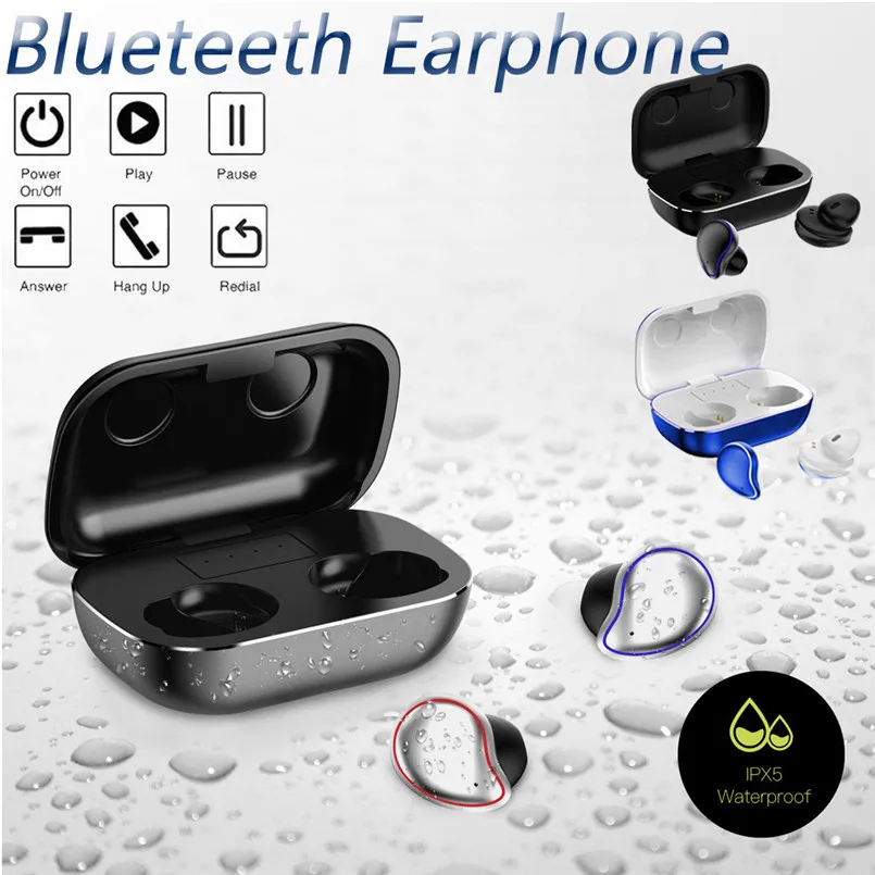 Настоящие беспроводные наушники BT5.0 IPX5 Bluetooth стерео гарнитура с автоматическим