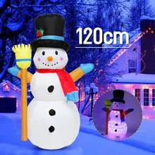 1,2 м Рождественский Снеговик светодиодный надувная модель снеговик КУКЛА МЕТЛА покрытие Рождественские украшения перевязочные материалы+ веер