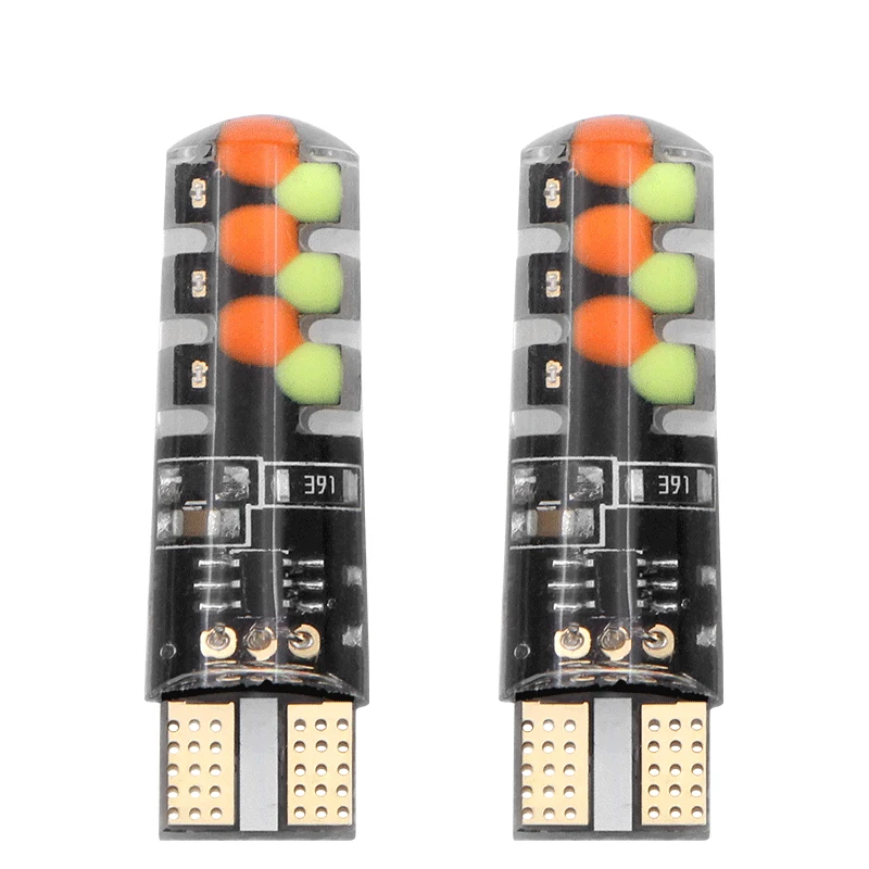 Новая автомобильная светодиодная универсальная подсветка в машину Led W5W T10 RGB COB 12SMD габаритные огни красочные многорежимные автомобильные лампочки с пультом дистанционного управления