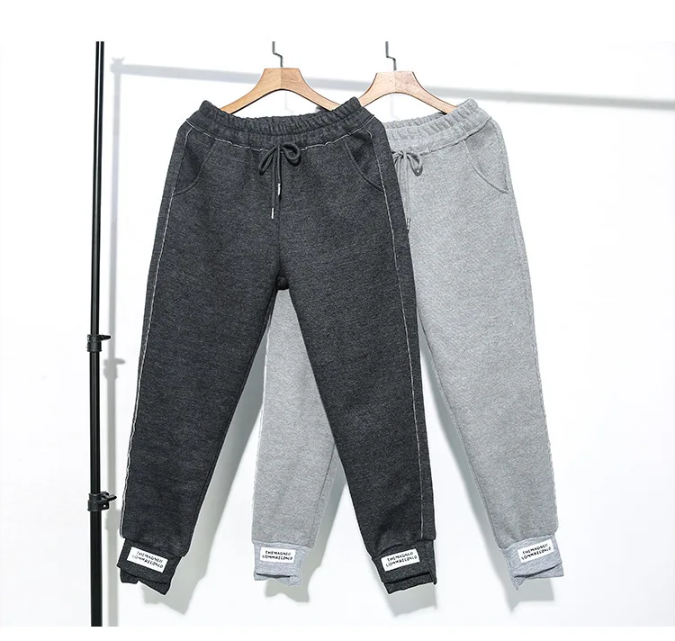 QING MO Black Grey Women Winter Pants Women High Waist Thick Warm Trouser Female Ankle Length Haren Pants ZQY2308