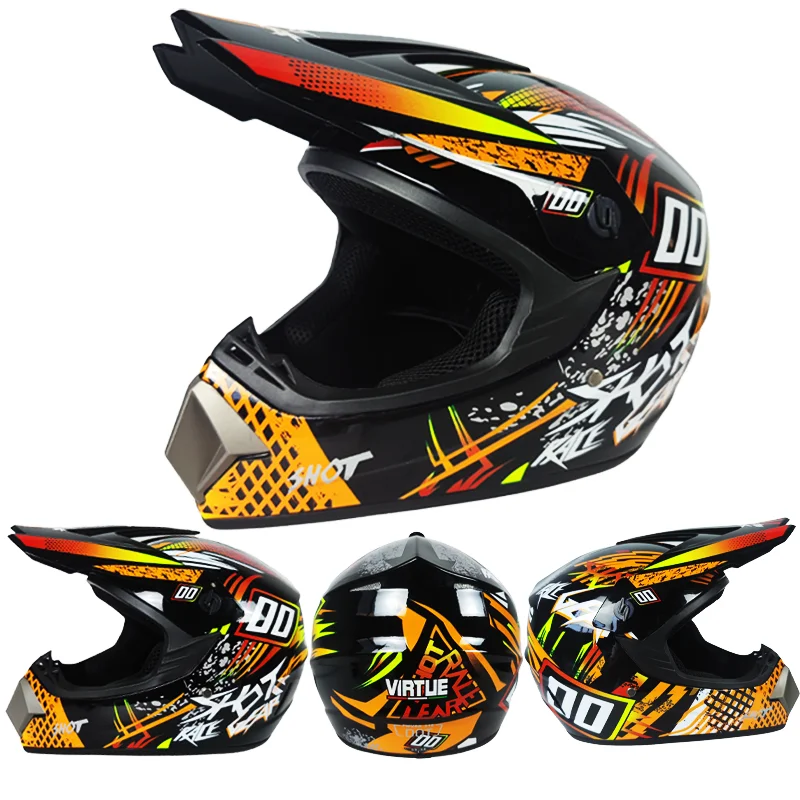 Invia 3 pezzi regalo Casco moto bambini Casco fuoristrada bici discesa Am  Dh Cross Casco Capacete Motocross Casco|Helmets| - AliExpress