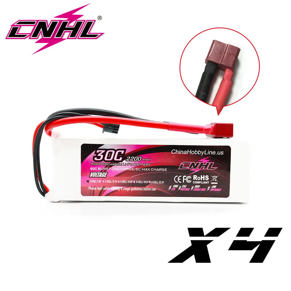 4 шт. CNHL Lipo 2S 2200 мАч батарея 7 В 30C G + Plus с T Deans разъемом для радиоуправляемого FPV