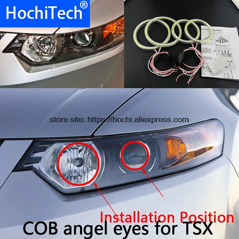 Высокое качество COB Led Light Белый Halo Cob Led angel eyes Кольцо Ошибка бесплатно для acura tsx 2009 2010 2011 2012