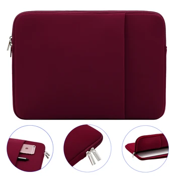 

Rainyear Laptop Sleeve Bag Notebook Case Pocket For Acer ASUS HP For Tablet PC Mackbook Air iPad 11 13 14 15 15.6 inch wine Red
