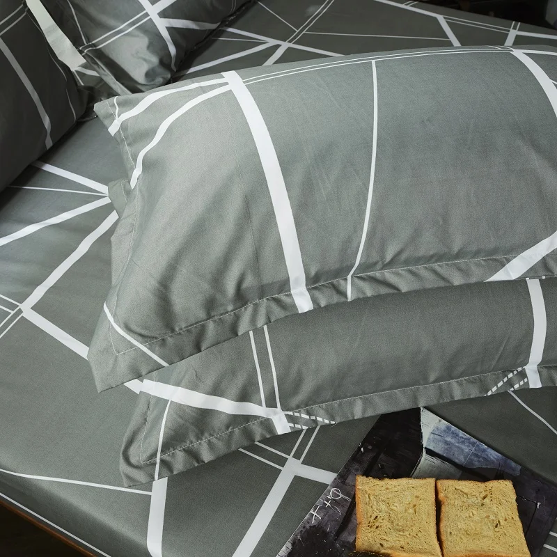 66 New Product 1pcs 100%Polyester Printed Solid Fitted Sheet Mattress Cover Four Corners With Elastic Band Bed Sheet