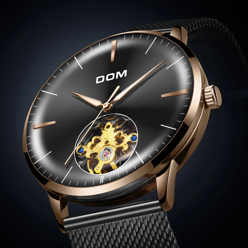 DOM Watch Man Top Brand Automatic Self Wind Stainless Steel 3ATM Waterproof Automatic Mechanical Watches Male 3