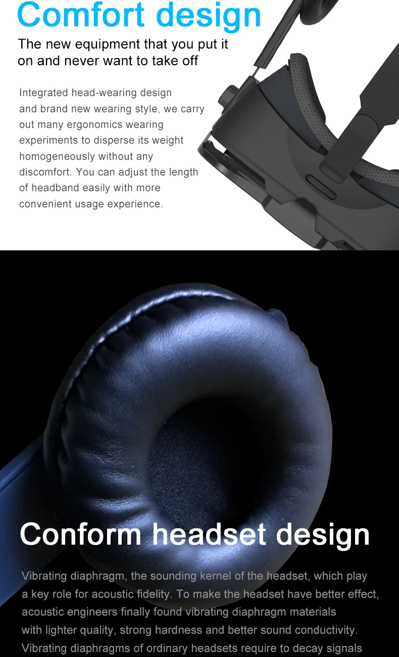 FiiT VR 2F VR виртуальной реальности 3D очки стереонаушники+ смарт Bluetooth беспроводной пульт дистанционного управления геймпад для 4,0-6,3 дюймов