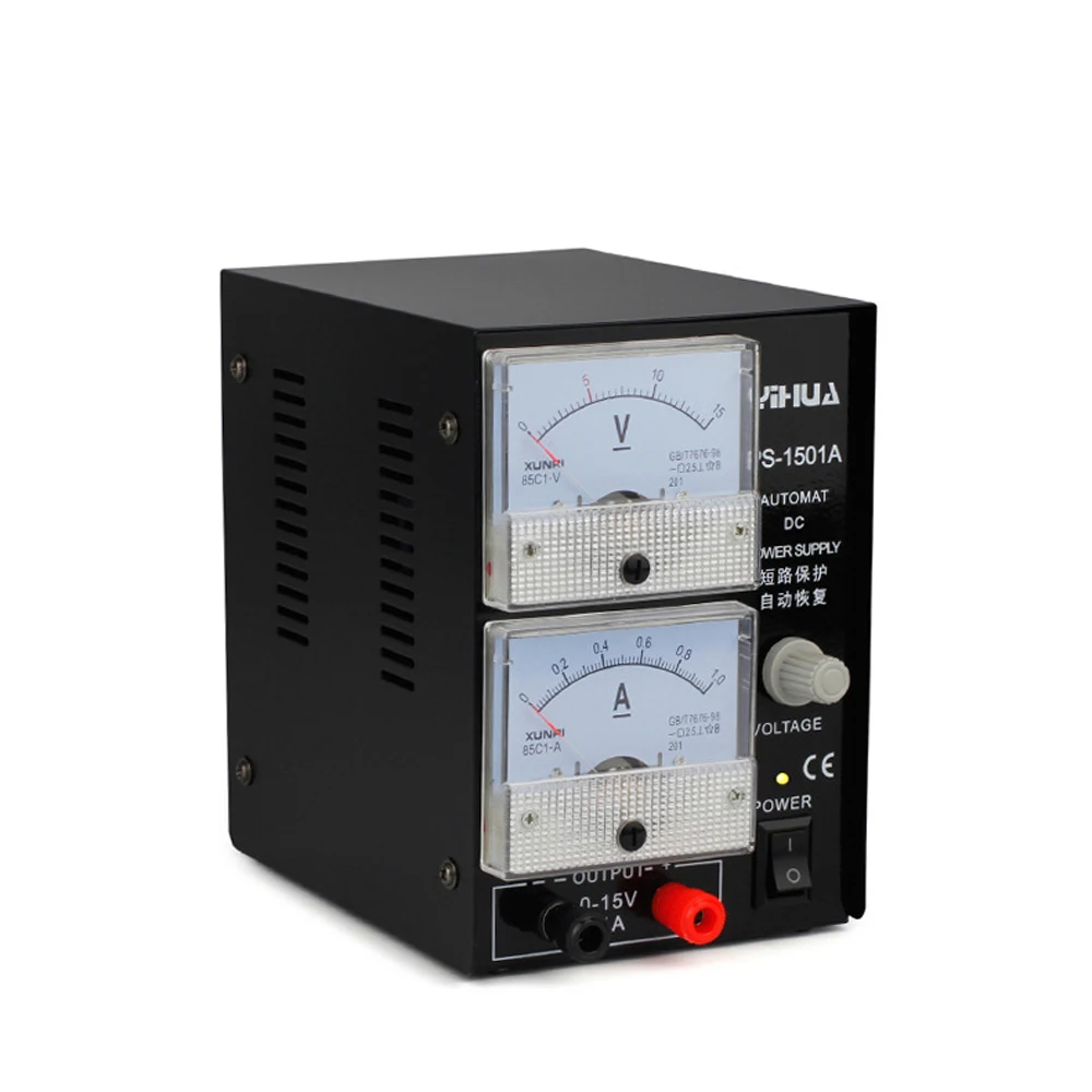 YIHUA 1501A 15V 1A Регулируемый DC Питание для телефона Связь ремонт Мощность указатель Тесты Питание