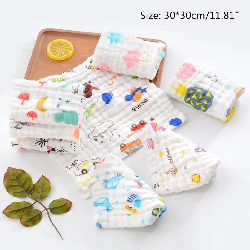 10 Pcs Baby Muslin Washcloth Cotton Gauze Infant Face Towel Newborn Handkerchief