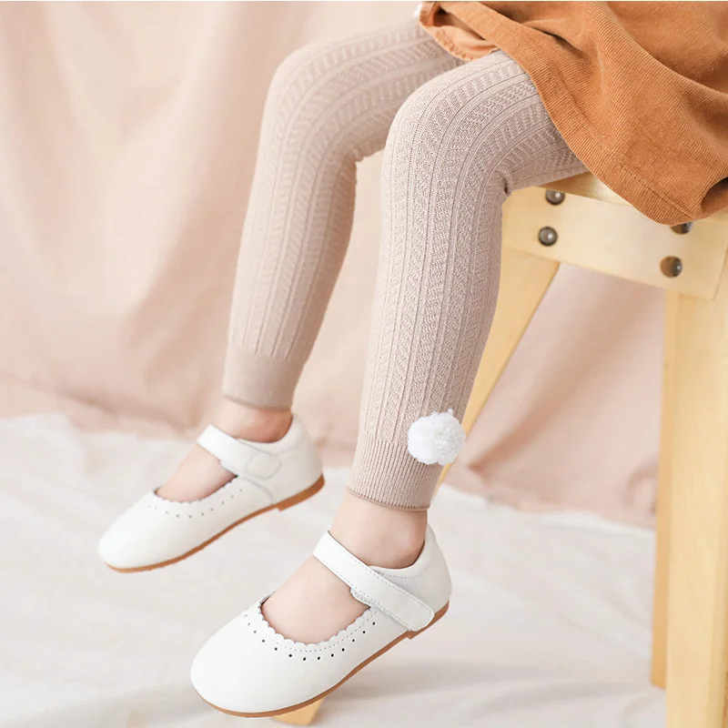 

kids cotton warm leggings winter baby girls ribbed leggings toddler Solid Shaping Tights 2019 new child princess cute Ball pants