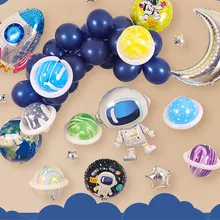 Мультяшная шляпа космическая серия фольгированные воздушные шары с днем рождения вечерние украшения земля планета Исследуйте защиту окружающей среды тема луна