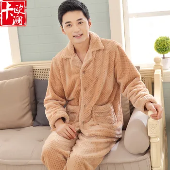 

Men Autumn And Winter New Style Flannel Pajamas Coral Velvet Thick Large Size Men's Tracksuit Winter Pajamas