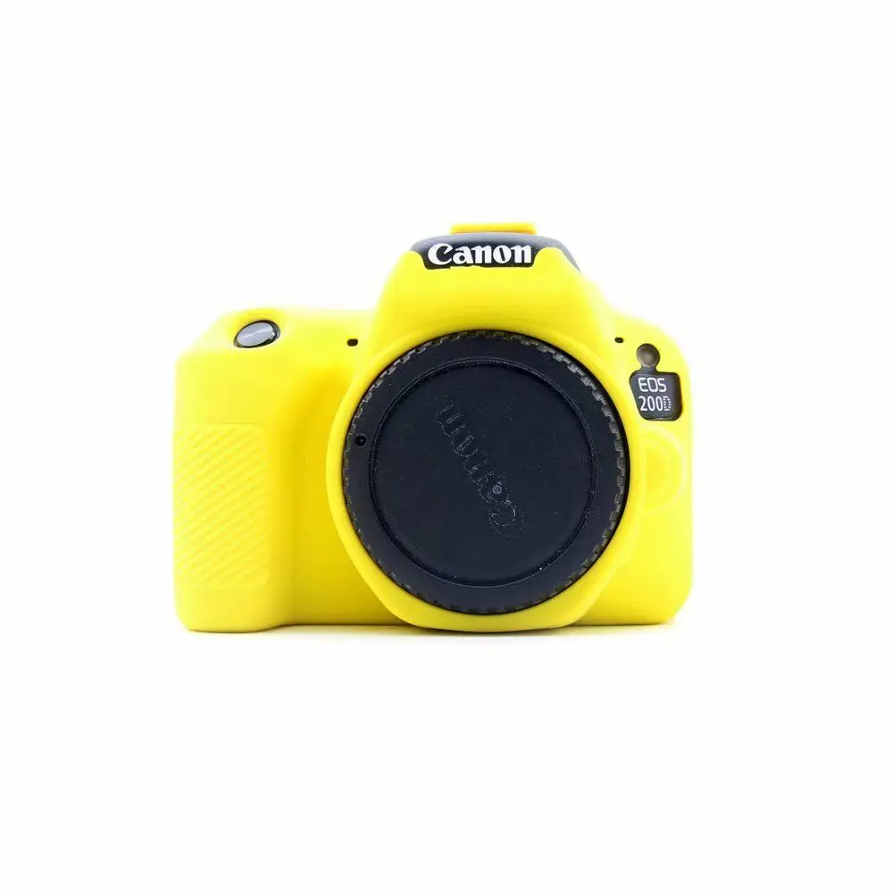 Силиконовый защитный чехол-сумка для камеры Canon EOS 200D 200D II 200D Mark II Rebel SL2 Kiss X9 DSLR - Цвет: Цвет: желтый