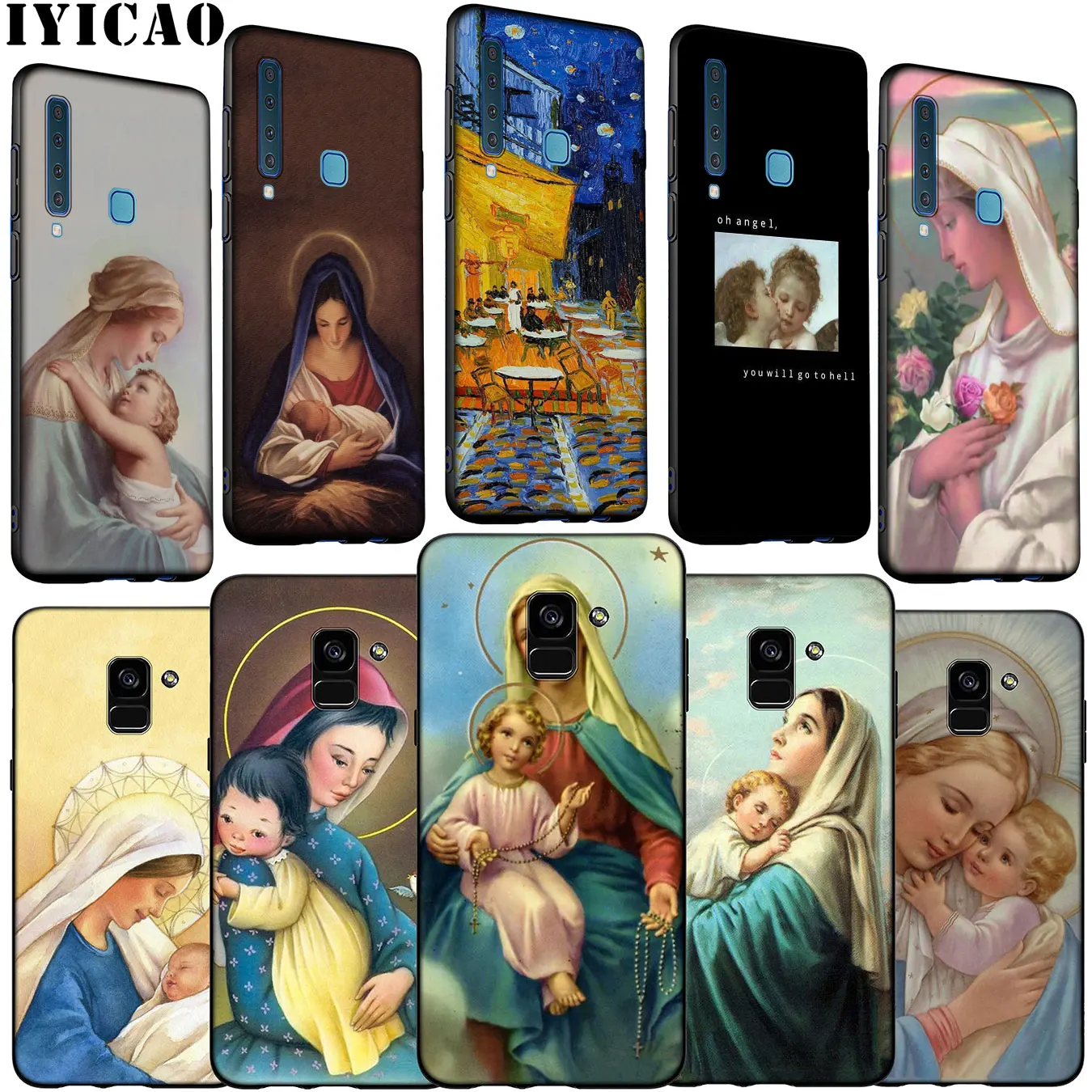 Virgin Mary Christian Christmas Phone Case for Samsung Galaxy A51 A71 A81 A91 A41 A21 A11 A01 J8 J7 J6 J4 Plus A2 Prime 2018 |