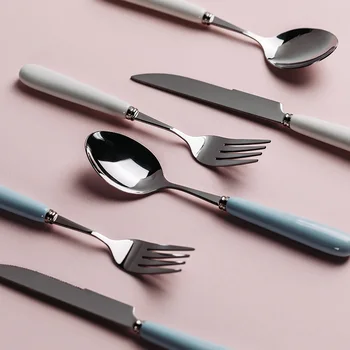 

Stainless Steel Cutlery Western Dinner Silverware Set Kids Spoon Knife and Fork Set Kids Dinnerware Tableware Set Noble II50DCS