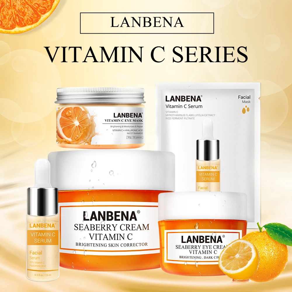 

Lanbena Vitamina C Series Skin Care Face Mask Face Cream Eye Mask Face Serum Whitening Cream Facial Masks Face Care Sets Beauty