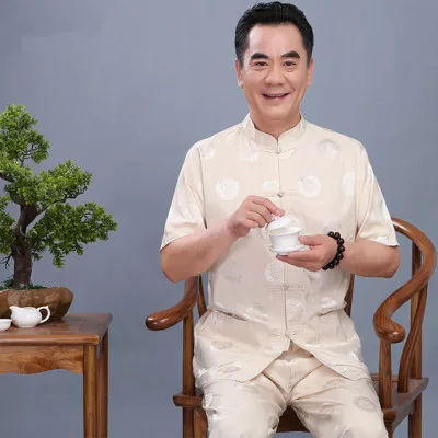 1 Китайский дизайнер Wu Shu Униформа Тай Чи одежда рубашка с длинными рукавами+ длинные брюки наборы плюс для мужчин атлас Кунг фу костюм большой размер 4XL - Цвет: 1