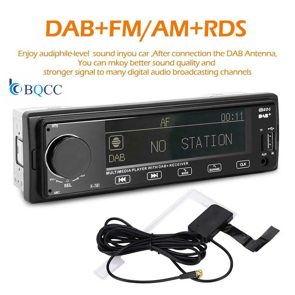 

Autoradio DAB Car Stereo MP3 Player Bluetooth RDS AUX AM FM Radio Receiver In Dash Head Unit USB TF Remote Control 1DIN 12V