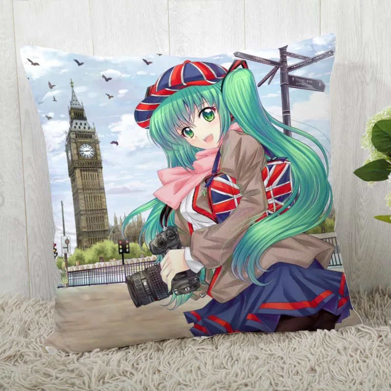 45*45 наволочка Hatsune Miku принт для свадьбы наволочка с рисунком наволочки - Цвет: Pillowcase 1