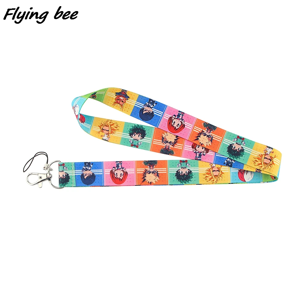 

Flyingbee Anime Character My Hero Academia Anime Lovers Key Chain Lanyard Neck Strap for USB Badge Holder DIY Hang Rope X1159