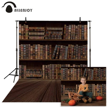 

Allenjoy vintage photography backdrop old library bookshelf Wooden floor adult child photo background Wallpapers for the studio