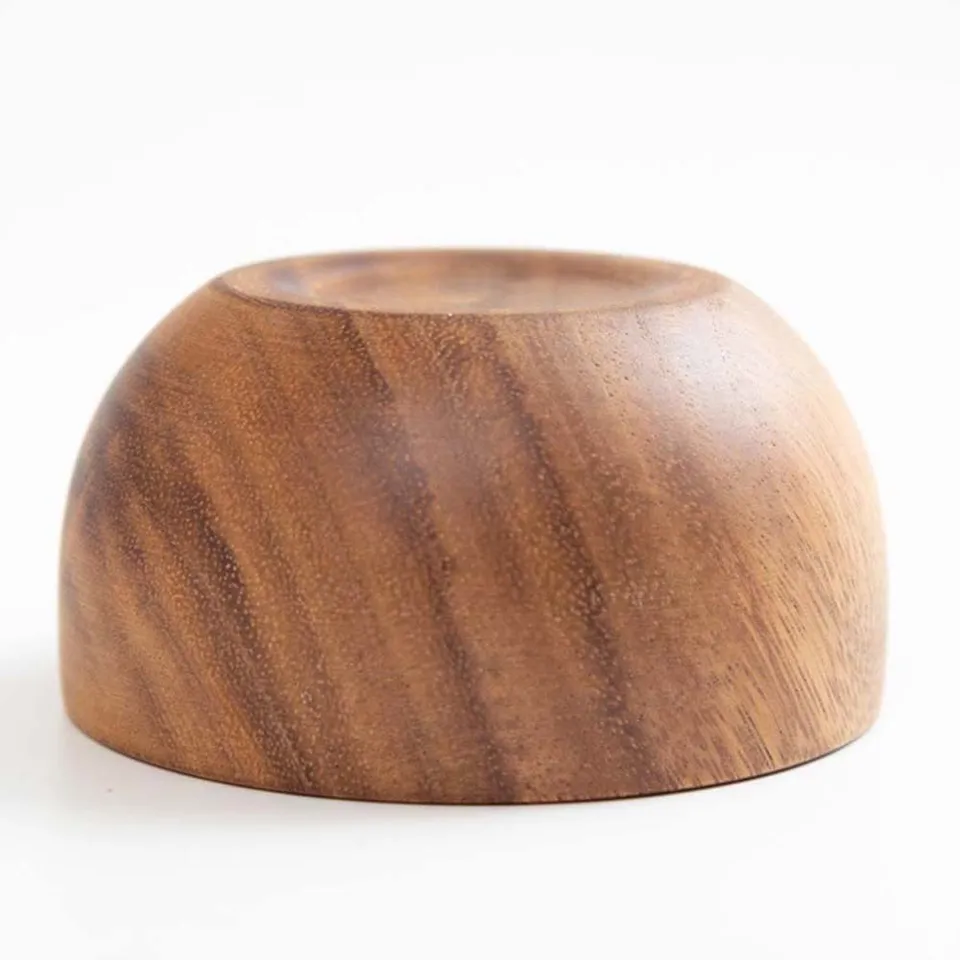 Insalatiera in legno naturale fatta a mano classica grande rotonda in legno di Acacia zuppa di insalata piatti da pranzo piatti da cucina in legno Premium  15
