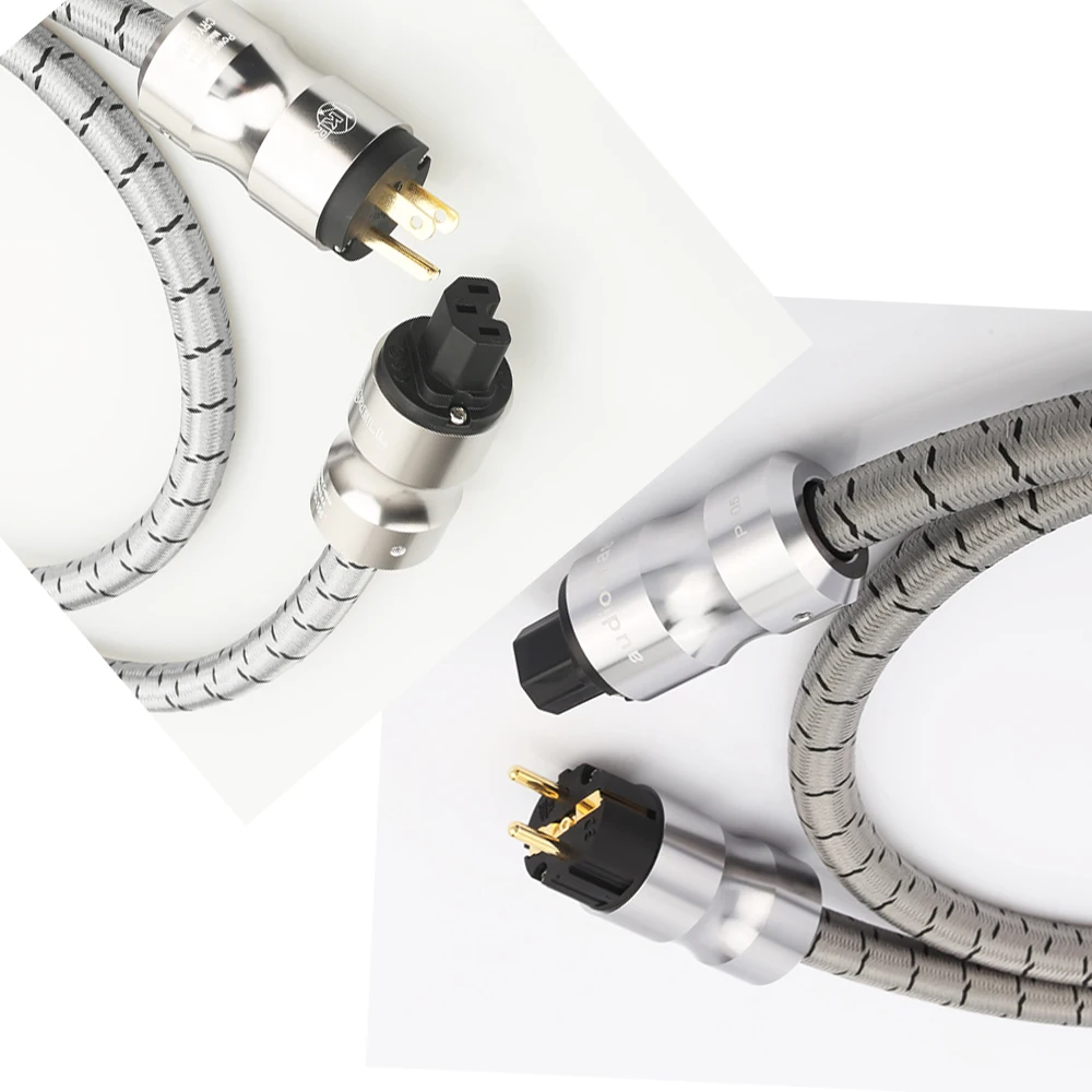 

High Quality EU / US AC Power Cord Power Cable hifi American Standard Audio CD Amplifier Amp US Power Cables EU US Plug Power