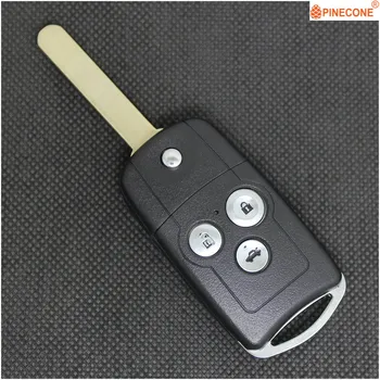 

PINECONE Key Case for HONDA CRV DIO FIT HRV ODYSSEY JAZZ ACCORD 3 Button HON66 Remote Key Modified Blank Car Key Fob Shell Cover