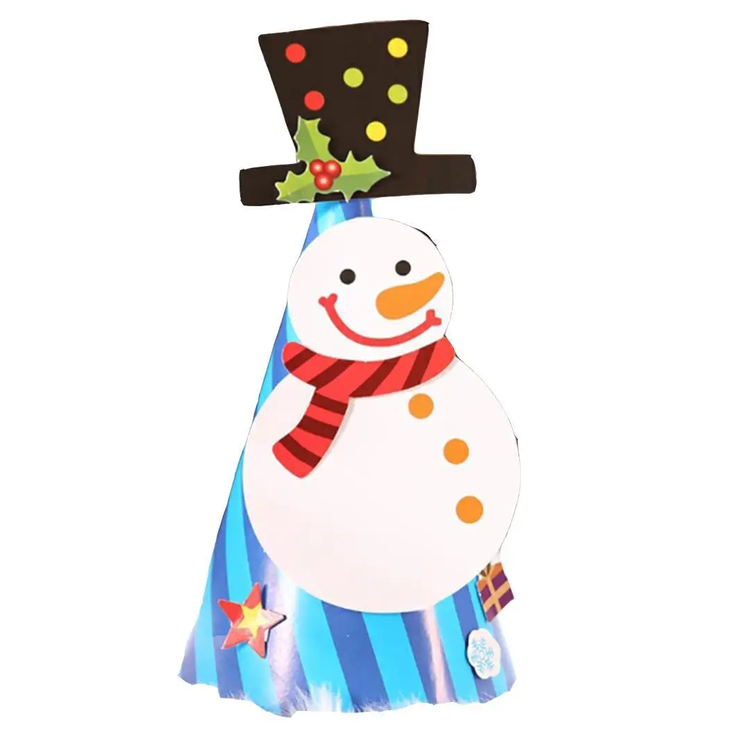 snowman paper Рождественская шапка для детей и взрослых, для рождественской вечеринки; модная одежда-унисекс вверх Кепки, как показано на рисунке - Цвет: snowman paper