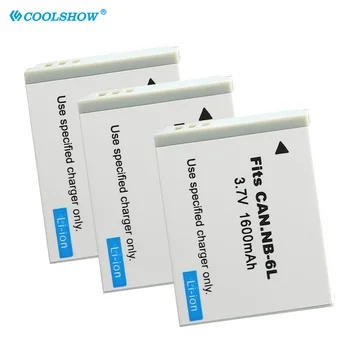 

Camera Battery NB 6L NB6L NB-6L for Canon Power-shot IXUS 310 SX240 SX275 SX280 SX510 SX500 HS 95 D10 D20 D30 1600mAh Batteries