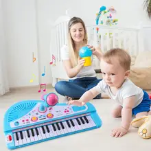 37 клавиш, электрическая клавиатура, пианино, игрушки для детей, Детский музыкальный инструмент, развивающий, образовательный, игрушка с микрофоном